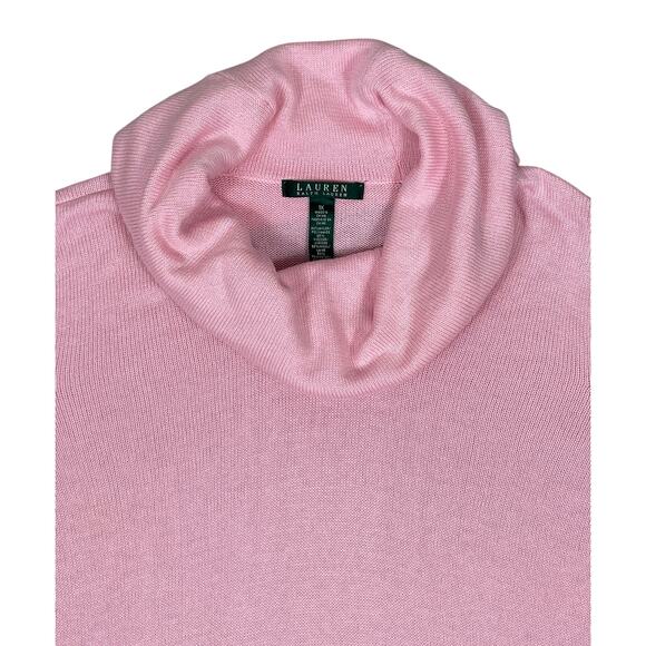 Lauren Ralph Lauren Woven Cowl Neck Sweater Modern Pink 1X Wool Blend Casual NWT - Picture 2 of 9